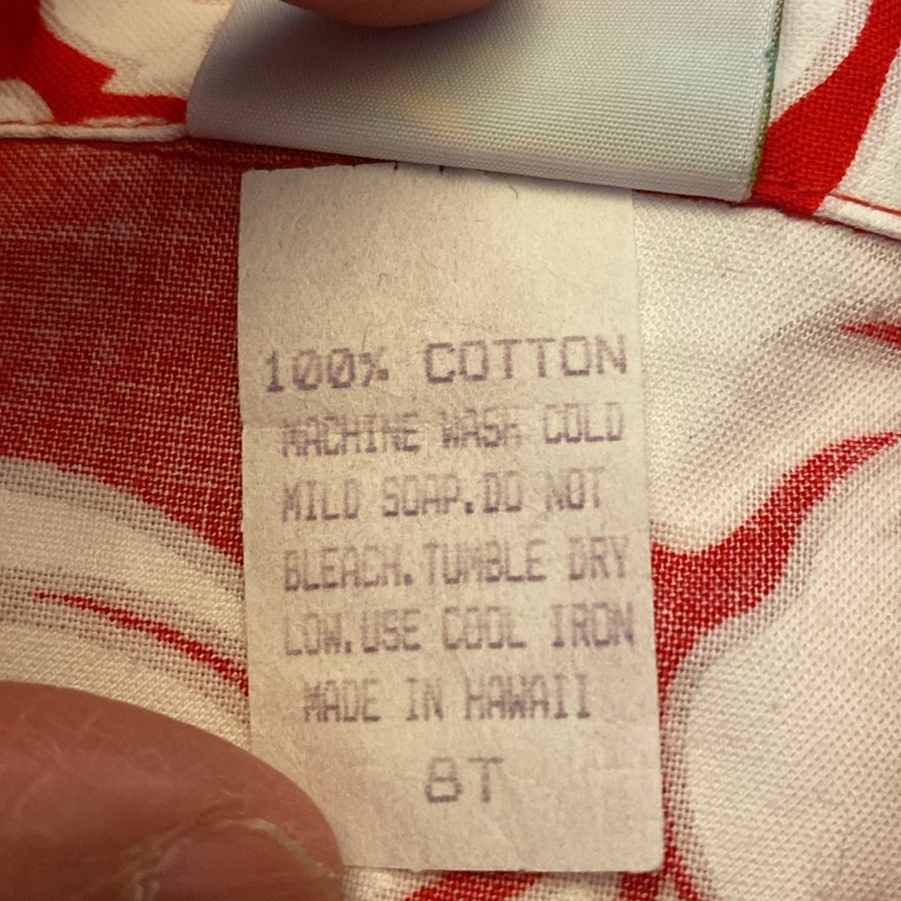 Smart Design Made in Hawaii 100% Cotton Red Aloha Shirt White Hibiscus Print - 8 - Picture 4 of 6